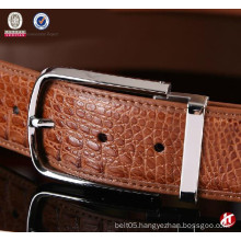 new arrival men's crocordile grain belt genuine leather pin buckle belt